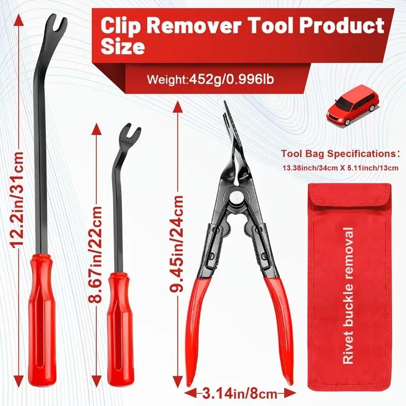Auto Clip Pliers & Fastener Remover Kit, Car Trim Rivet Removal Pry Tools with Storage Bag, Automotive Tools for Car Accessories & Door Panels Repair, Repair Kit, Panel Removal Hand Tools