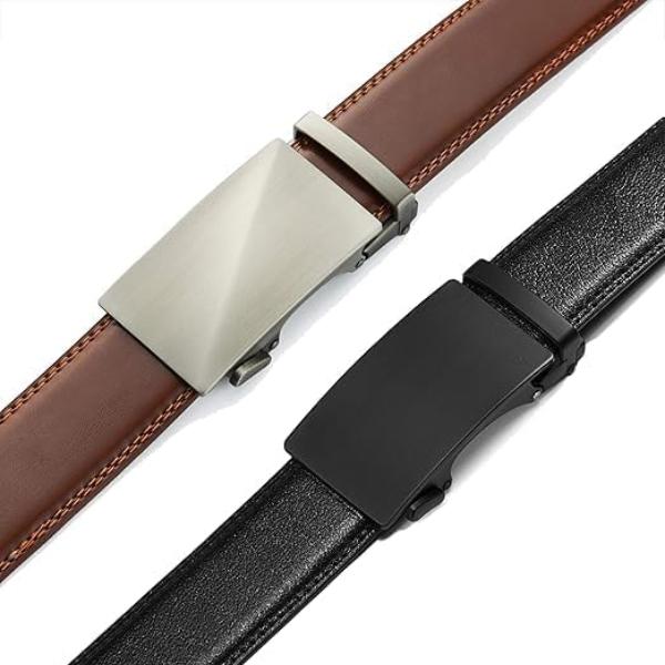 Men's Ratchet Belt Men 2 Pack - Customizable Fit, Effortless Style