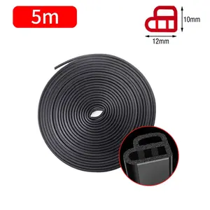 SEAMETAL 5/25M Universal Car Door Rubber Seal Strips Auto Double Layer Sealing Stickers Sound Insulation for Car Door Trunk SUV
