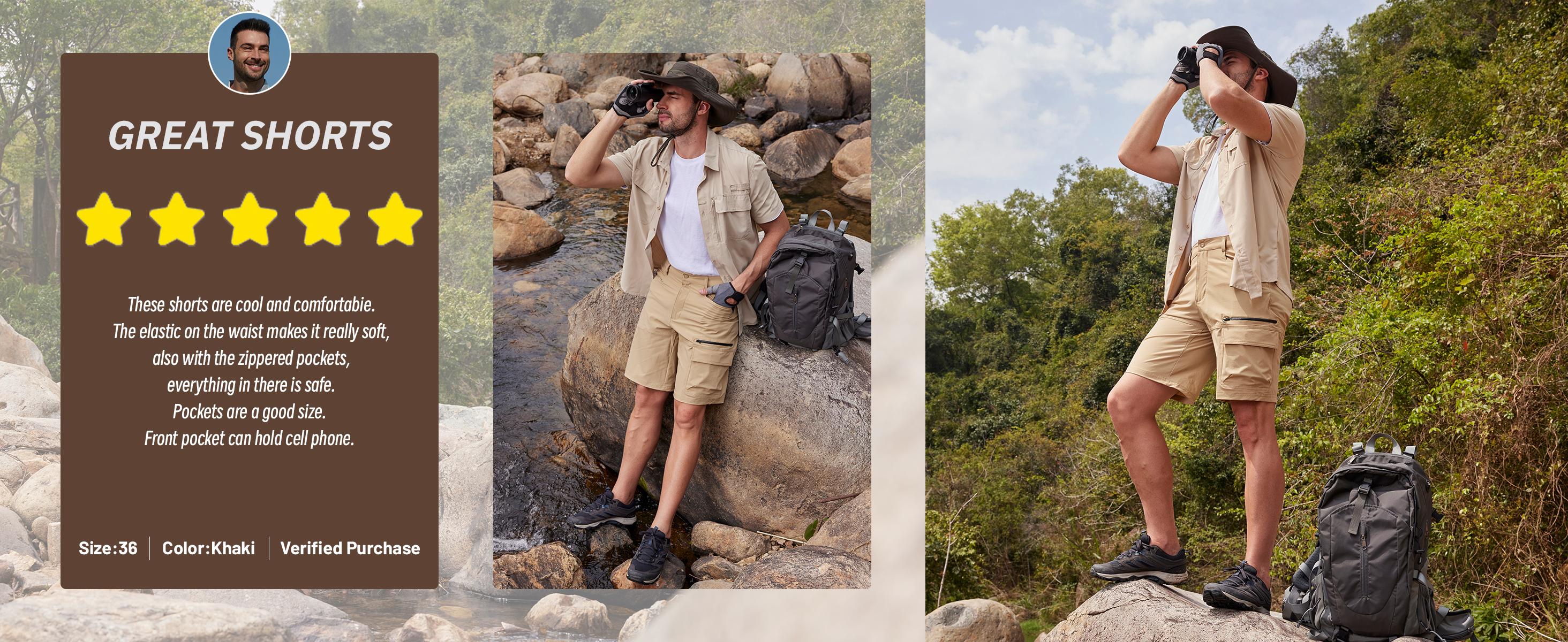 MAGCOMSEN Men's Hiking Cargo Shorts 9" Quick Dry Lightweight Summer Casual Shorts for Men Work Golf Outdoor 5 Pockets Outdoorfun