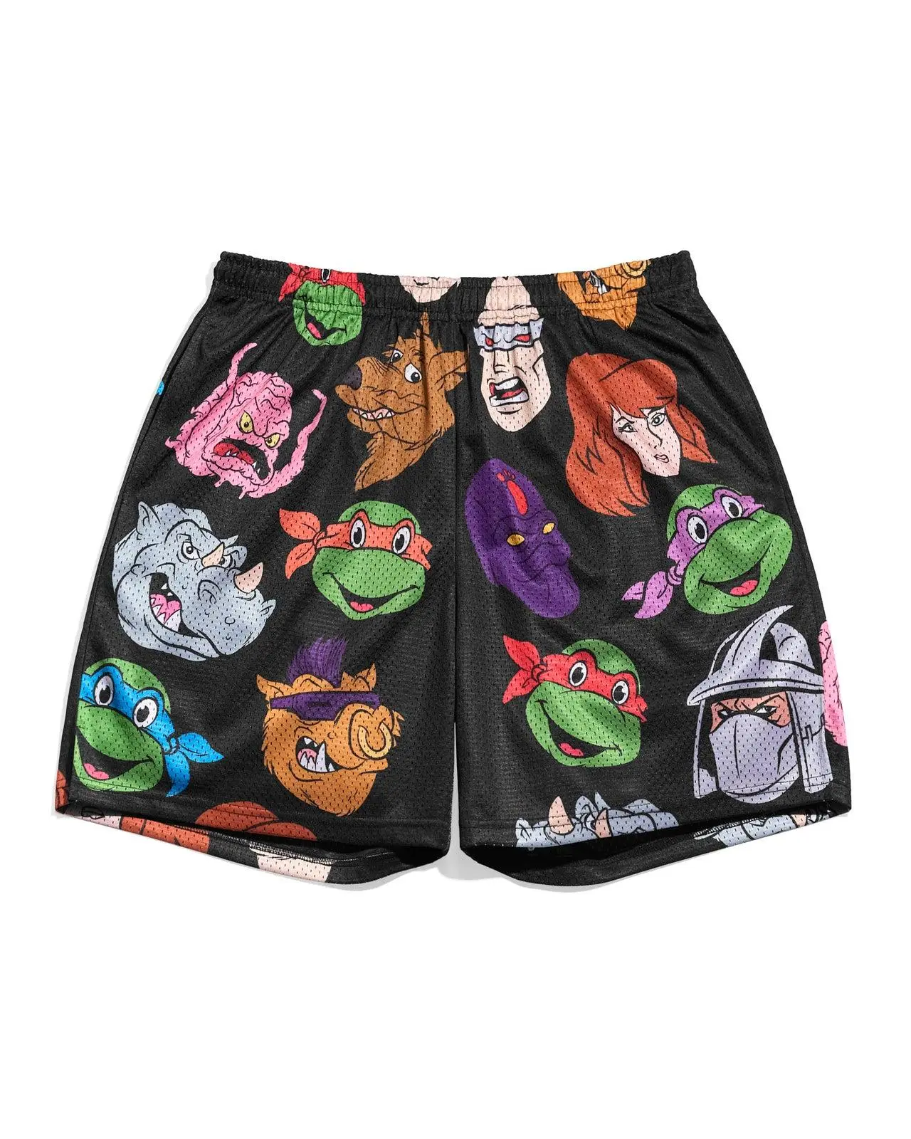 Chalk Line | TMNT Character AOP Retro Shorts – Teenage Mutant Ninja Turtles Mesh Shorts for Men | All-Over Print Cartoon Gym & Streetwear Athletic Shorts