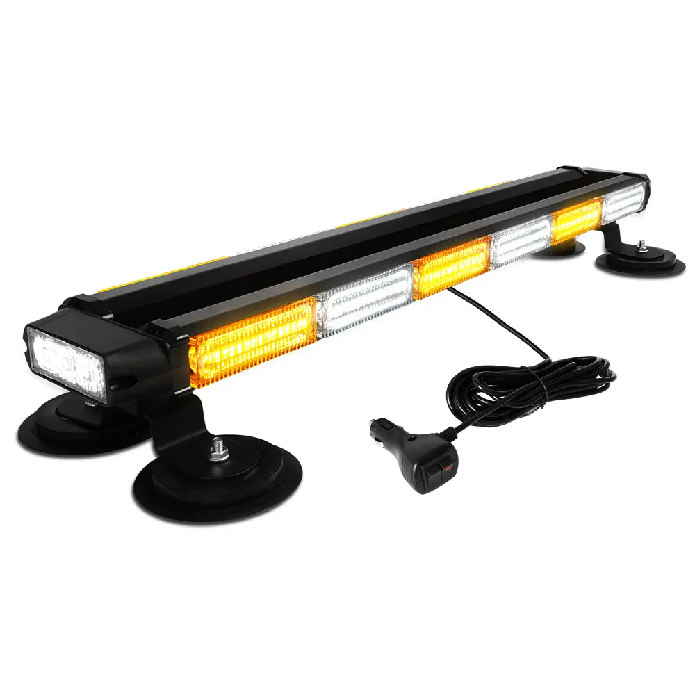 26 Inch Amber White Work Light Bar, 126LED Double Side Safety Light Bar Snow Plow Light with Magnetic Mount for Trucks Vehicles Construction Tow Pickup