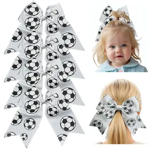 4Pcs Football print. Athletic bow detail. Excellent value for money. Exquisite, perfect for running, jumping, and other sports; an ideal choice for athletic activities.