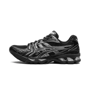NIKE Gel-Kayano 14 Sports Sneaker, Black with Pure Silver Accents, Style Code 1201A019-006