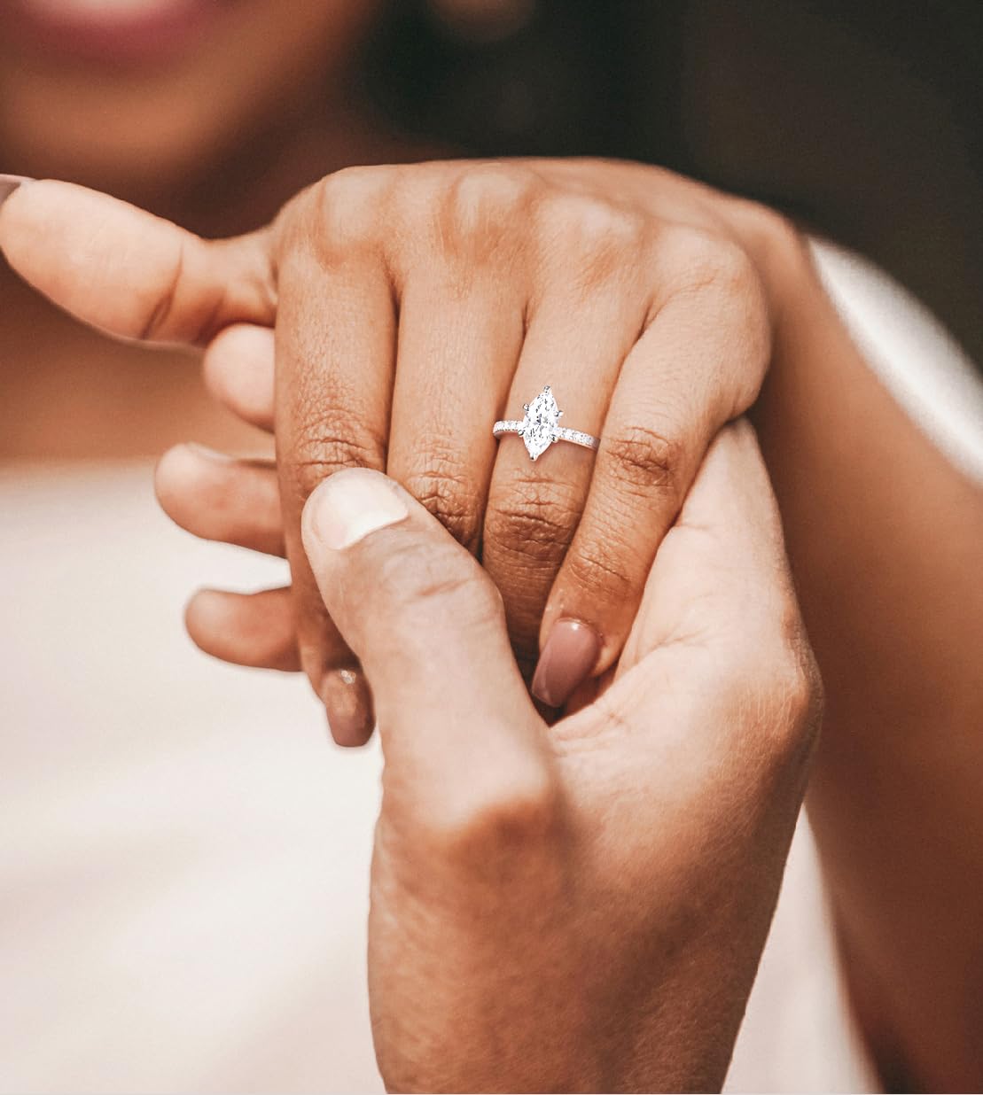 EAMTI 2CT Engagement Ring for Women Marquise Cut Cubic Zirconia Wedding Band CZ Promise Anniversary Ring