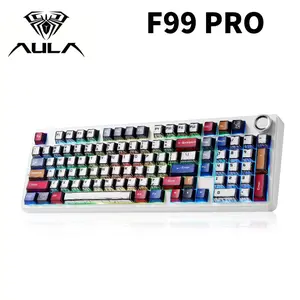 AULA F99 Pro Wireless Mechanical Keyboard,Gasket Hot Swappable Custom Keyboard,RGB Backlit,Pre-lubed Linear Switches,Side Printed PBT Keycaps, Tri-Mode 2.4GHz/USB-C/BT5.0 Mechanical Gaming Keyboard Computer PC Accessories TikTokShopfalldealsforyou