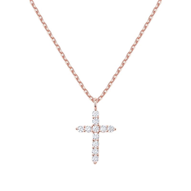 PAVOI 14K Gold Plated Cross Pendant Necklace for Women - Hypoallergenic Cubic Zirconia Cross Necklace - Dainty Necklace Christian Faith Gold Jewelry Gifts