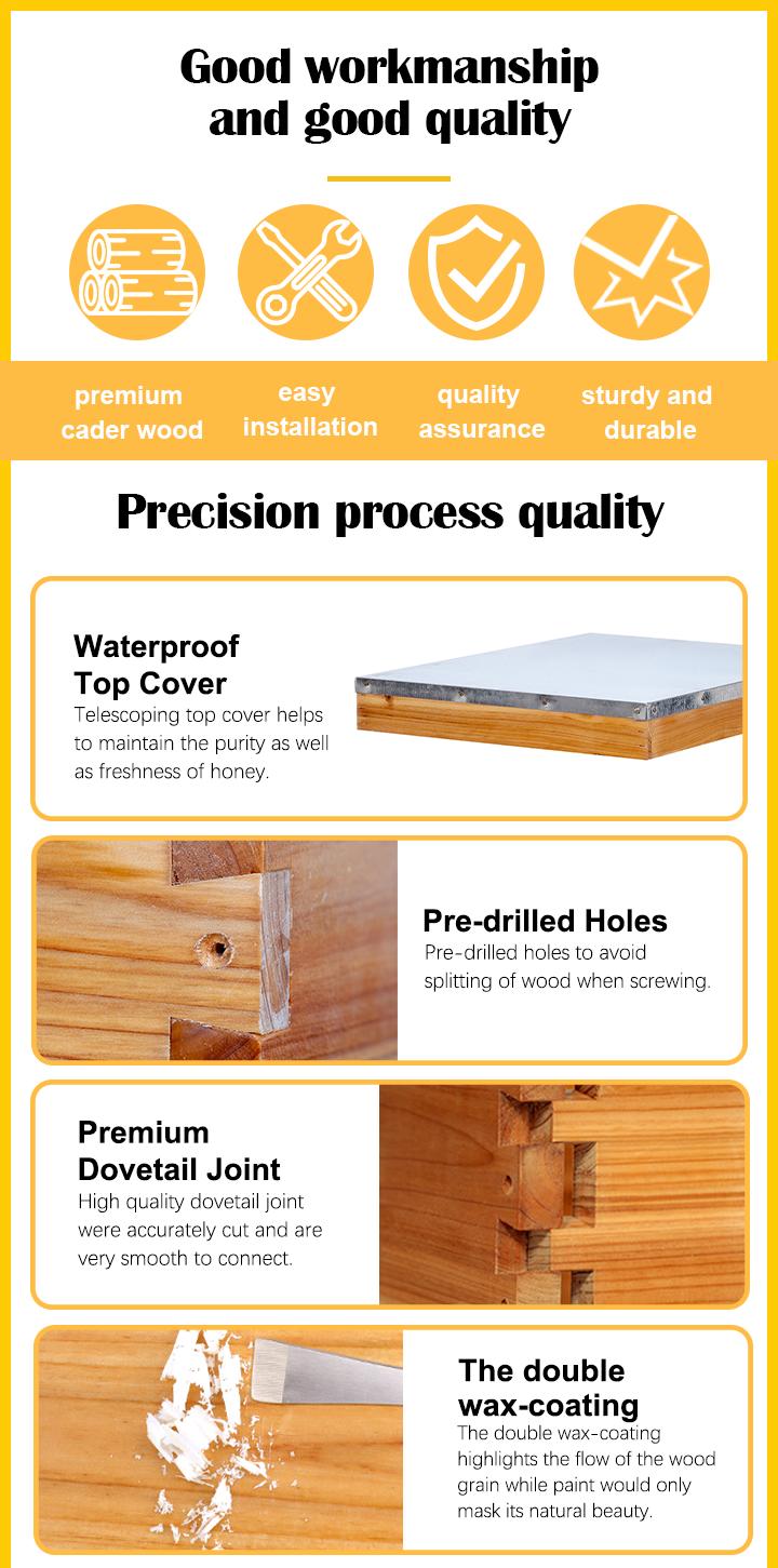 MayBee Hives 8/10 Frame Bee Hive Complete  Starter Kit Include 22 pcs Bee Hive Tools for Beginners Pro Beekeepers Beekeeping ,Wax Coated Langstroth Bee Box with 100% Beeswax Plastic Foundation,22 Bee Equipment :Wood Brush Safety Beekeeping Equipment