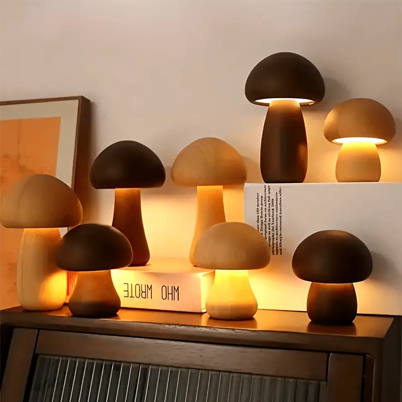 Single Pack Mushroom Shape LED Night Light - Touch Glow, USB Rechargeable, Dimmable, Wireless Color-Adjustable, Decorative Ambiance Lighting, Fairy-Tale Look Brightens Bedrooms, Holiday Gift Win, Aesthetic Home Decor Table Lamp, Dimmable Nightlight