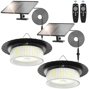 Solar Shed Light 244LED 360° Waterproof Solar Powered Pendant Light with Motion Sensor 5 Modes Remote Timer for Home Garden Barn Shop Gazebo Garage Eco-Friendly Outdoor Lighting