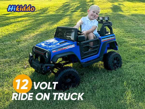 Hikiddo Kids Ride on Truck Car, 12V Ride on Toy Electric Cars for Kids w/ Remote, Bluetooth