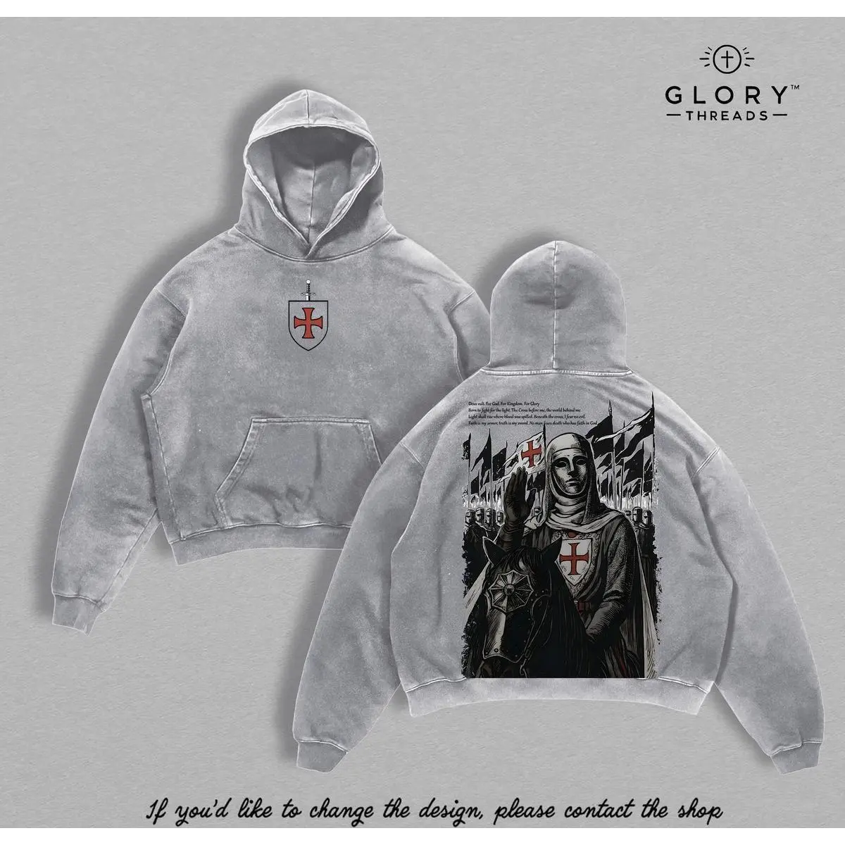 Grey hooded sweatshirt style