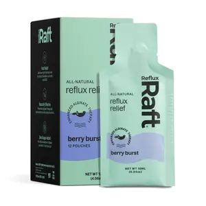 RefluxRaft Berry Burst Acid Reflux Gel Therapy Travel Pack - Organic Alginate Therapy, Pregnancy Safe, LPR Support, 0 Sugar, Gluten-Free, Low Sodium