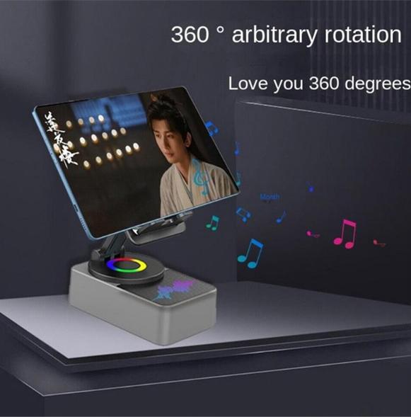 5 in 1 Wireless Audio Bluetooth Speaker, Portable & Foldable Stand, Emergency Power, 5.3FM HD Bassup Answer Calls, for iPhone Android