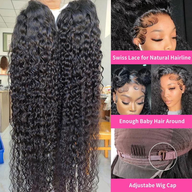 Bling Hair 13x6 13x4 Deep Wave Lace Front Glueless Wigs Human Hair 180% Density Deep Wave Frontal Wigs Human Hair HD Lace 38 Inch Curly Wigs for Black Women Pre Plucked with Baby Hair Curly Lace Front Wig TikTokShopHolidayHaul