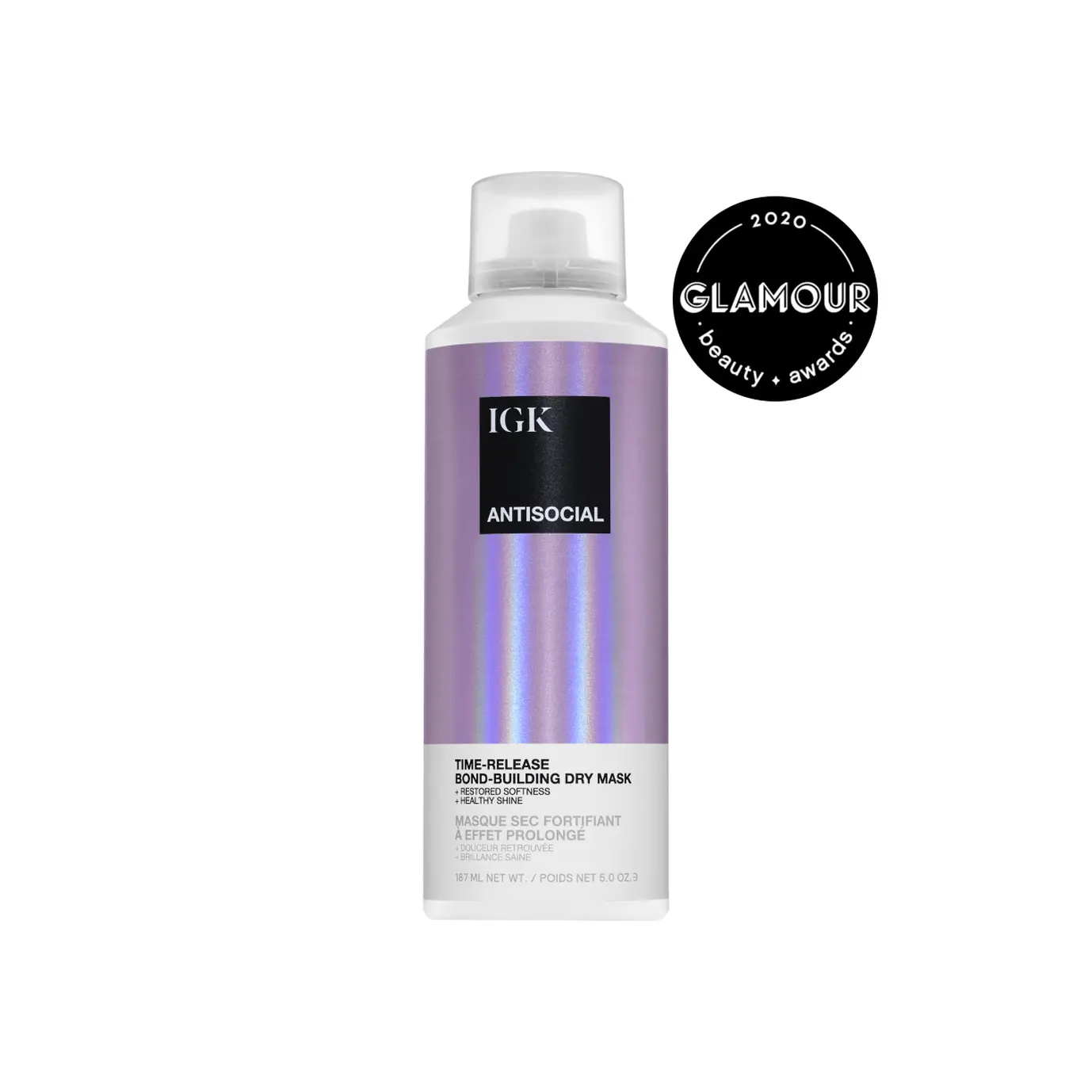IGK ANTISOCIAL Dry Hair Mask | Bond-Building Treatment for Damaged Hair | Instant Softness & Shine | Prevents Breakage & Split Ends | Perfect for Hair Extensions