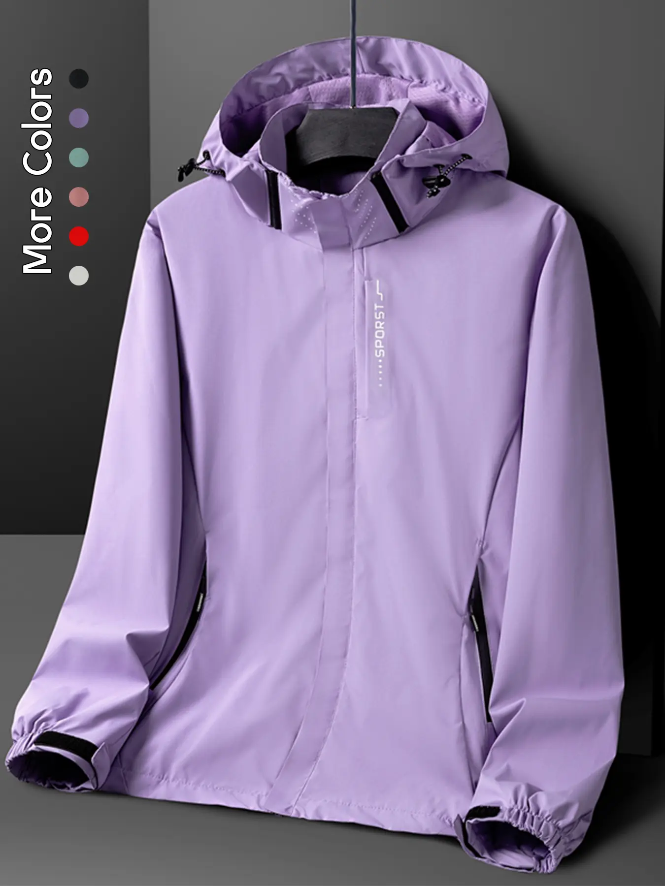Women's Waterproof Rain Jacket Packable Outdoor Windbreaker with Hood, Casual Sport Hiking Coat for All Seasons