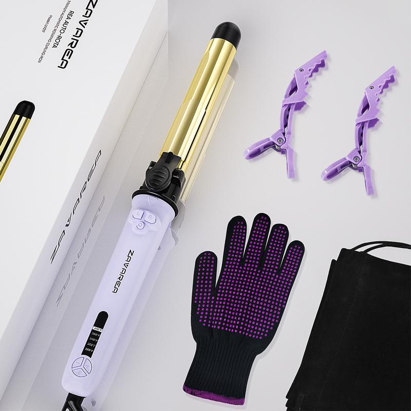 ZAVAREA Automatic Rotating Curling Iron Long Barrel 1.25" x 5.4" Titanium 5 Adjustable Temps 1H Auto Off Dual Voltage Multifunctional Hair Crimper, TikTokShopBlackFriday TikTokShopCyberMonday ZAVAREA Automatic Rotating Curling Iron Long Barrel 1.25" x 5.4" Titanium 5 Adjustable Temps 1H Auto Off Dual Voltage Multifunctional Hair Crimper, TikTokShopBlackFriday TikTokShopCyberMonday