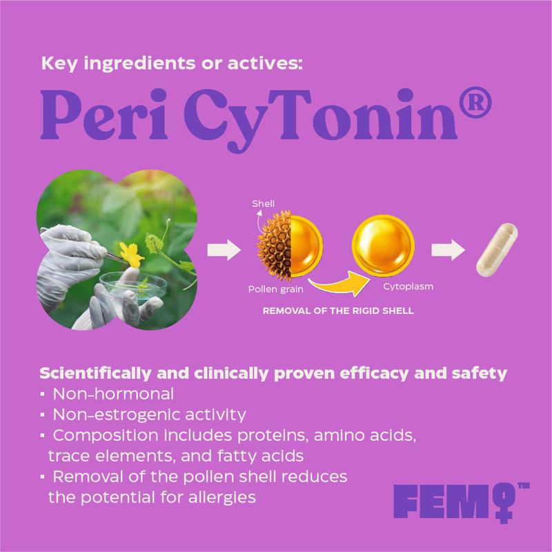 UPSA FEM PERIMENO Non-Hormonal Perimenopause Support – Clinically Proven Pollen & Saffron Extract for Energy, Sleep & Mood Balance