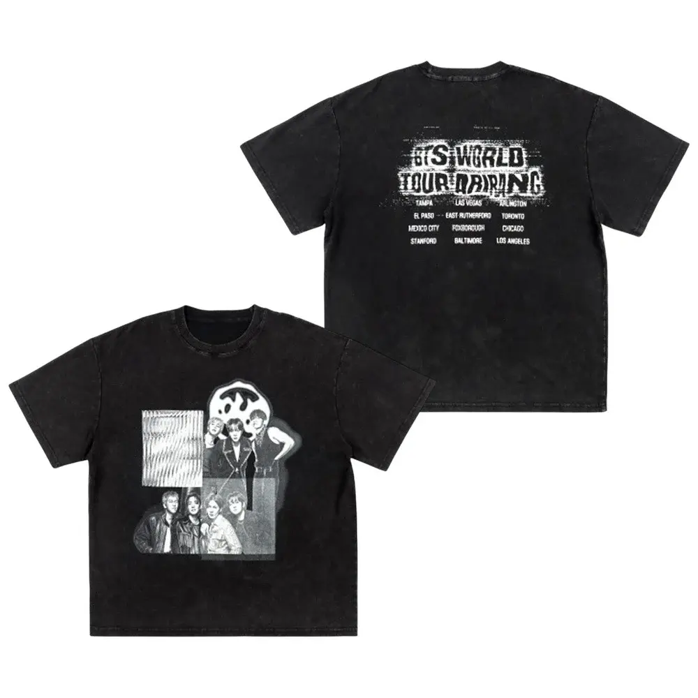 KPOP World Tour Group Photo T-Shirt Cool Presents For Army HG