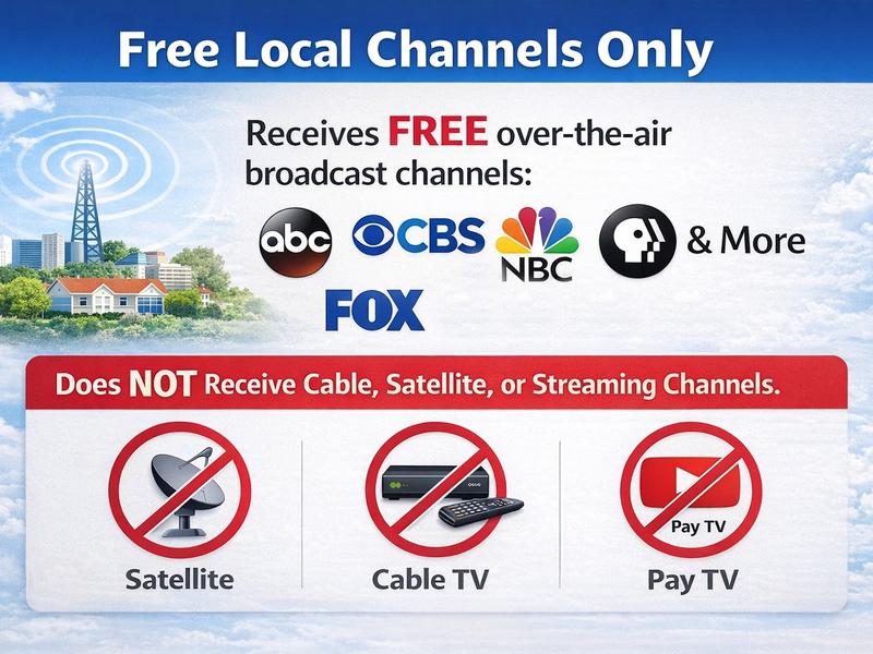 Digital HDTV Antenna Long Range Amplified Indoor TV Antenna with Signal Booster for Free Local channels Support 1080P 4K Broadcasts Signal Reception May Vary by Area & Strength