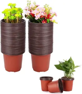 Plant Nursery Pots 100 Pcs 3.5 Inch Plastic Seedlings Seed Starting Pot Succulents Seedlings Cuttings Transplanting