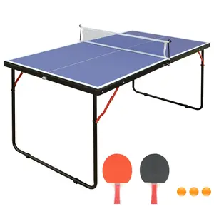 Portable Ping Pong Table,4.5X2.5 ft Professional Indoor/Outdoor Table Tennis Tables Game with Net for Adults/Teens,2 Tennis Paddles and 3 Balls- Quick Assembly
