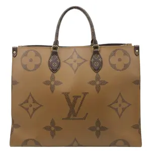 Pre-owned Louis Vuitton Canvas Tote Bags Onthego GM Giant Monogram Reverse Tote Bag Brown