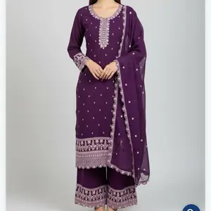 Comfortable soft Plazo set beautiful embroidery work  Womenswear