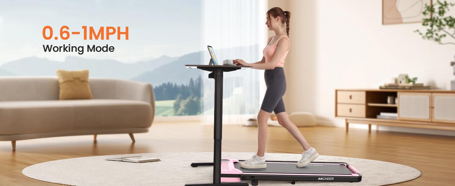【Spring Glow Up】ANCHEER Armrest 2-in-1 Treadmill, with LED Display and Remote Control, for Home Office Walking, 5 Color Options Workout Machine