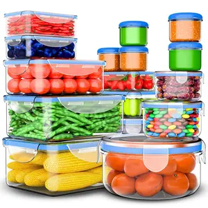 NoEnName_Null FM-SM11465 Plastic Kitchen Refrigerator Storage Box with Lid Microwave Heating Lunch Box for Food Preservation & Organization Leakproof Thermal Insulation Eco-Friendly PP Material