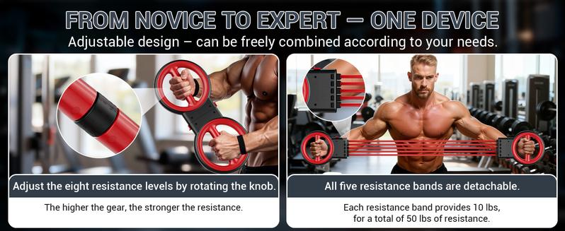 AKLUER 3-IN-1 Multifunctional Upper-Body Trainer (Arm Trainer-Spinning Rotator Burn Machine/ Forearm Trainer for Boxing/Resistance Bands with Handles)Detachable Portable, Flex Core Trainer, Chest & Arm Workout AKLUER 3-IN-1 Multifunctional Upper-Body Trainer (Arm Trainer-Spinning Rotator Burn Machine/ Forearm Trainer for Boxing/Resistance Bands with Handles)Detachable Portable, Flex Core Trainer, Chest & Arm Workout