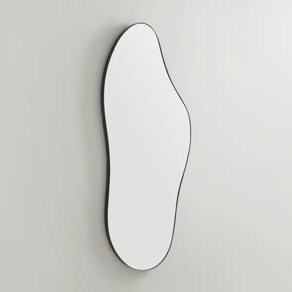 Z Gallerie Freeform Puddle Modern Mirror - Glossy Reflective Glass, Stainless Steel Accents, Vertical Wall-Mount Room Decor Accessory for Home, Apartment