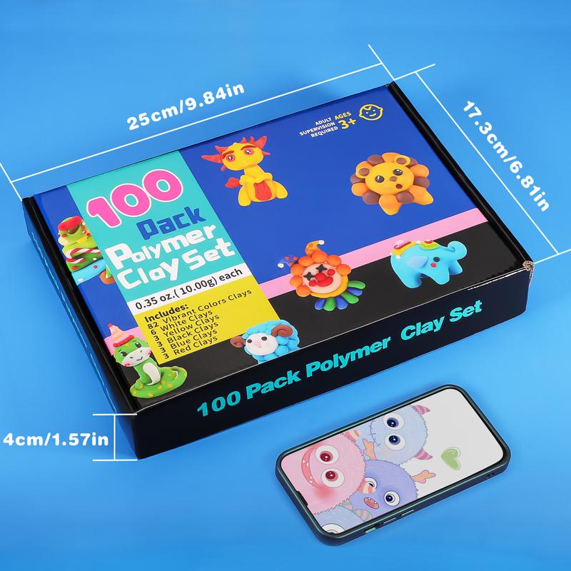 46/62/88/100 Pcs Polymer Clay Kit Creative Moldable Clay for Kids DIY Starter Kits Oven Baked Model Clay Non-Sticky with Sculpting Tools Craft Supplies Unique Gift for Children & Artists - Colorful Marker Set