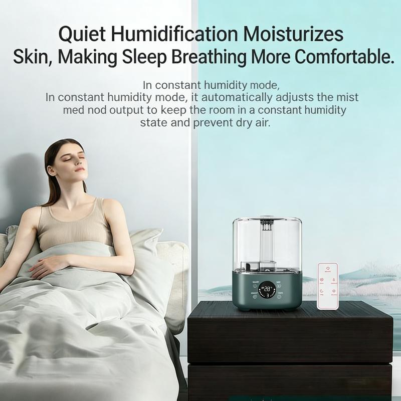 5L Top Fill Humidifier - Ultrasonic Cool & Warm Mist for Large Room, Super Quiet Humidifiers with Essential Oil Diffuser, 360° Nozzle & Auto Shut-Off for Bedroom Baby Nursery Plants Home