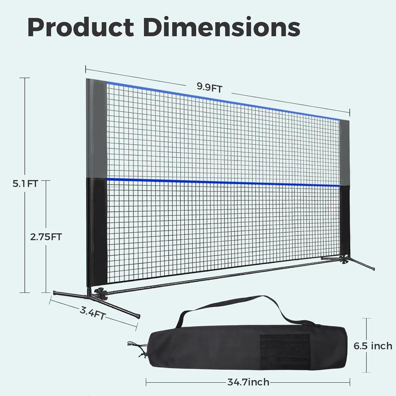 Height Adjustable Volleyball Net for Pool & Backyard, Portable Outdoor Sports Net with Carry Bag, 10FT/14FT/17FT, Red and Blue Available