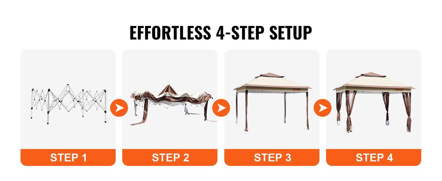 VEVOR Outdoor Canopy Gazebo Tent, TikTokShopBlackFriday, Portable Canopy Shelter with Large Shade Space, Mosquito Netting & 4 Sandbags for Party, Backyard, Patio Lawn and Garden VEVOR Outdoor Canopy Gazebo Tent, TikTokShopBlackFriday, Portable Canopy Shelter with Large Shade Space, Mosquito Netting & 4 Sandbags for Party, Backyard, Patio Lawn and Garden