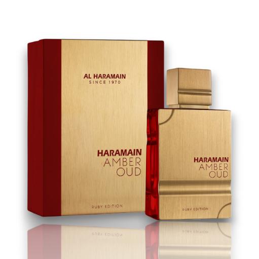 Al Haramain Perfumes | Haramain Amber Oud | Ruby Edition | Eau De Parfum | Unisex Fragrance | 100 ML | Saffron, Bitter Almond & Cedar Al Haramain Perfumes | Haramain Amber Oud | Ruby Edition | Eau De Parfum | Unisex Fragrance | 100 ML | Saffron, Bitter Almond & Cedar