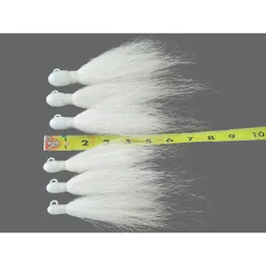 White Bucktail Jig - Extra Long Hair, Available in 1/2 oz to 3oz