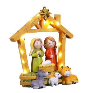 LED Nativity Figurine Set for Christmas Home Decor and Holiday Displays