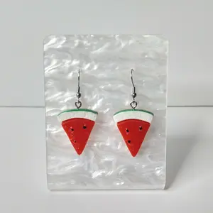 #228 Watermelon Wedge Slice Earrings, Casual Fruit Food Summer Jewelry