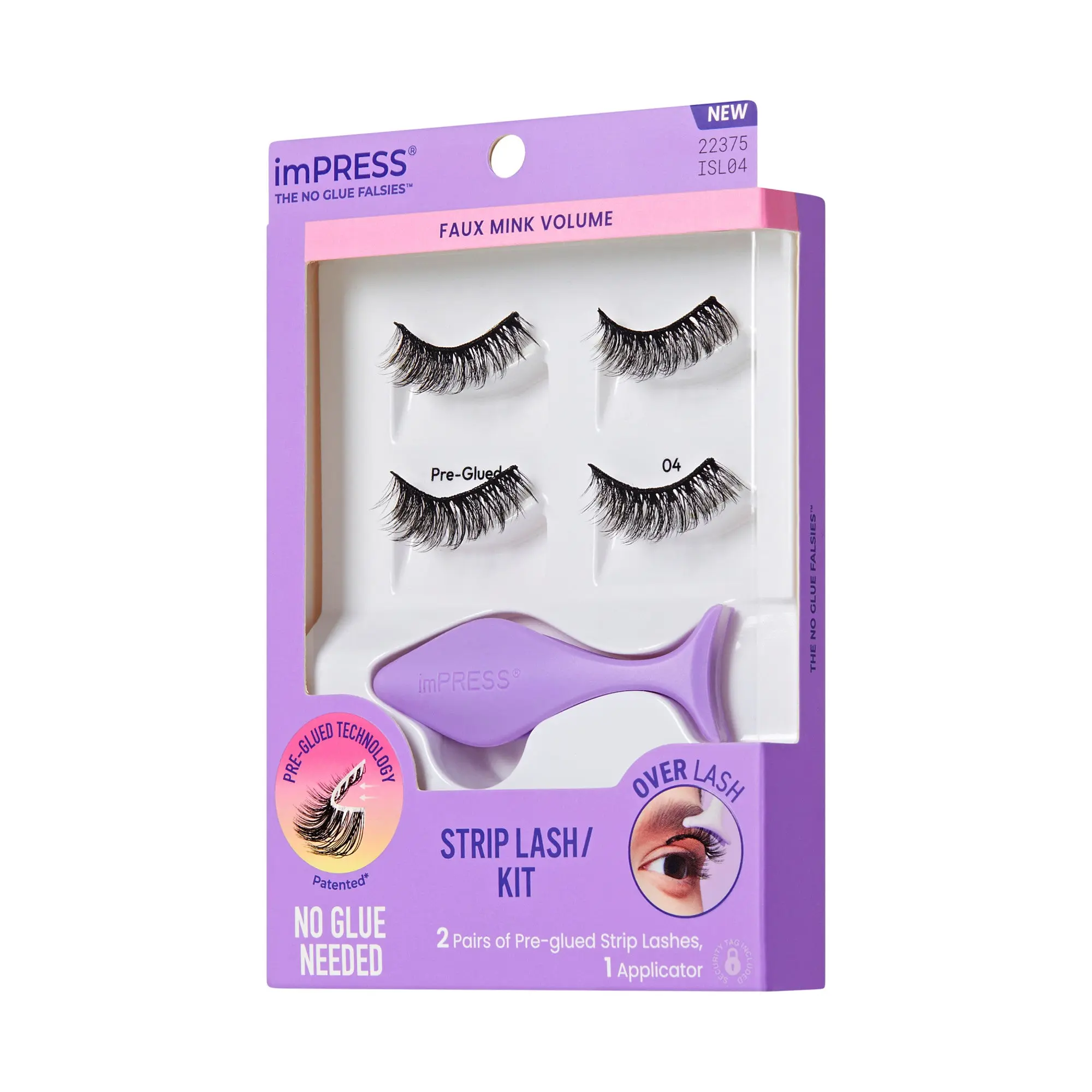 Impress Falsies Pre-Glued Strip Lashes Kit - Faux Mink Volume Impress Falsies Pre-Glued Strip Lashes Kit - Faux Mink Volume