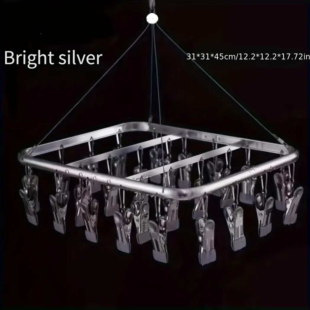 Aluminum Alloy Drying Rack Multi-clip Balcony Multi-function Underwear Special Hanger with Clip Drying Socks Artifact, Drying Racks