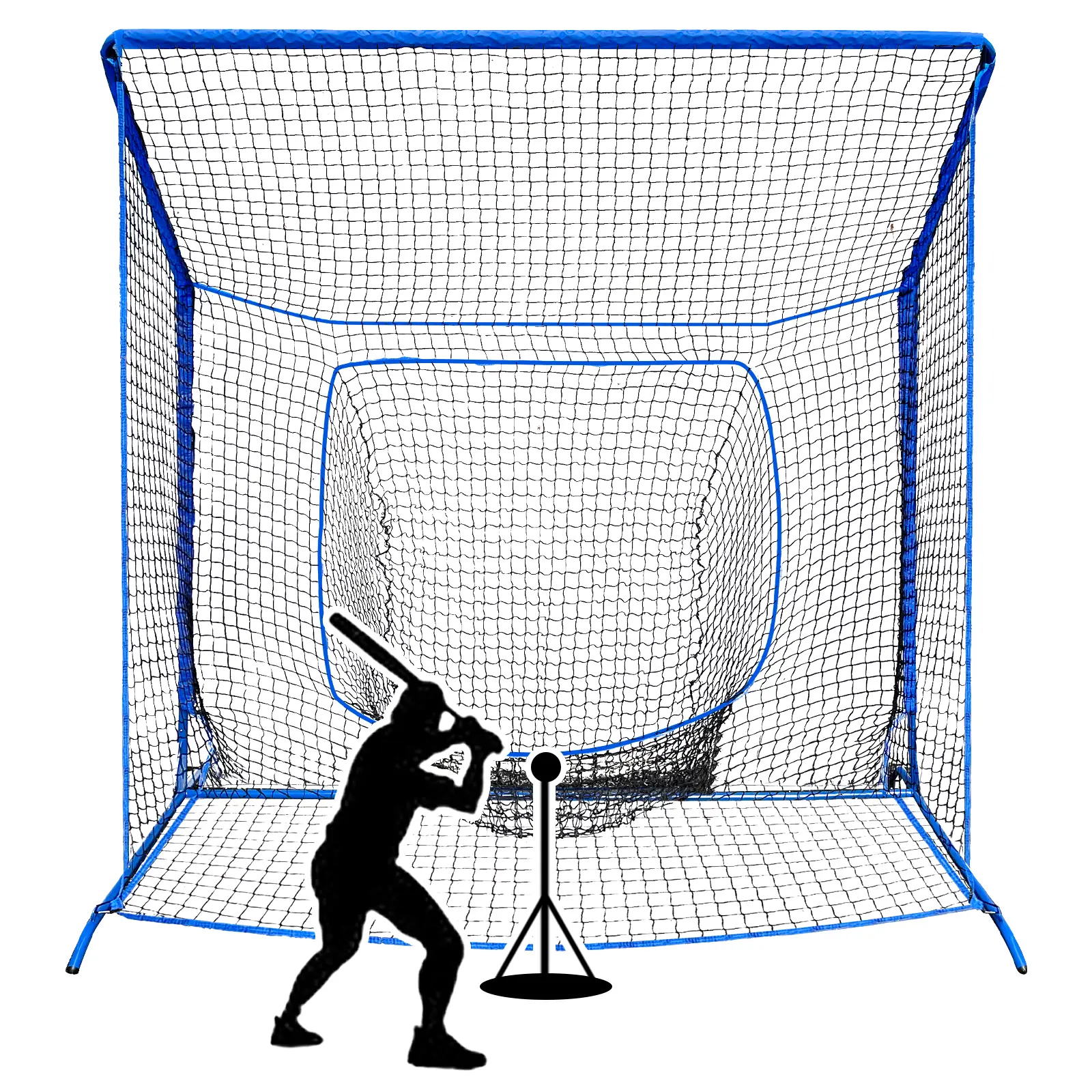 WICTTISPOSI Unisex Baseball Softball Net with Blocking System - Metal Frame, Elevated Base, Storage Bag - Training Equipment for Batting Practice, Pitching - Backyard, Parks, Driveways Outdoor Use, Batting Practice Equipment