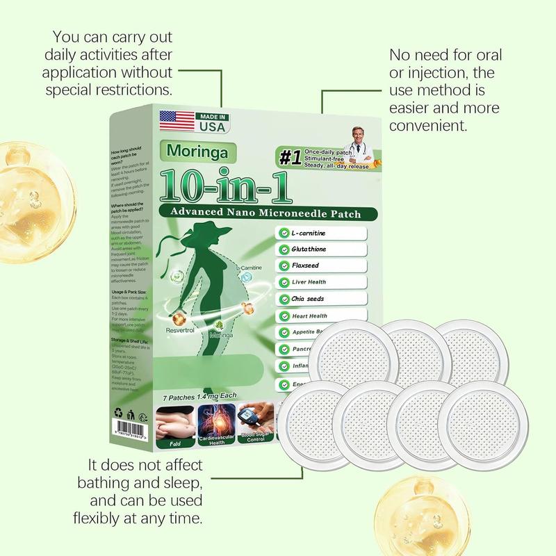 MORBEA Moringa 10-In-1 Advanced Nano Microdarts Patch 10-In-1 Firms Skin Natural Ingredients Suitable for All Skin Types