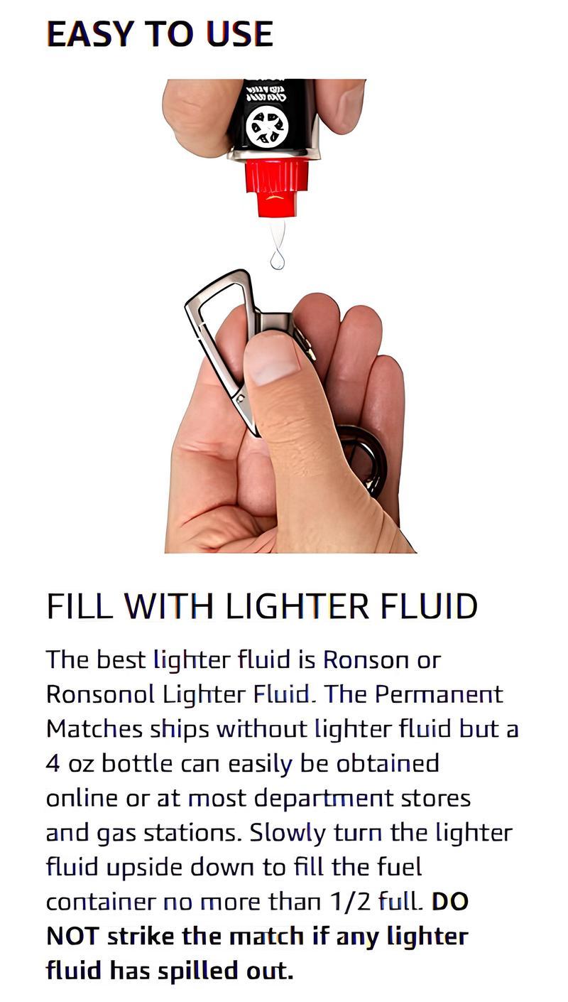 Keychain Lighter (Not Contain Lighter Fluid) ,Permanent Match Keychains,Reusable Fire Starter Key Ring, Hidden Forever Lighter Keychain,for Outdoor Survival Gift for Men,Mini Waterproof Lighters