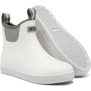 Women's Deck Boots, Waterproof Ankle Rain Boots with Anti-Slip Traction, Rubber Garden & Fishing Boots for Boating, Camping, Farming & Outdoor Work Footwear Girl Walking Shoes Black Onyx Muckboots Waterproofoptions Rubberboots Outdoorworkfootwear Antislip