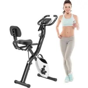 [SAYGOGO] Workout Bike For Home - 2 In 1 Recumbent Exercise Bike and Upright Indoor Cycling Bike Positions, 16 Level Magnetic Resistance Exercise Bike, Foldable Stationary Bike Machine, Fitness Bike