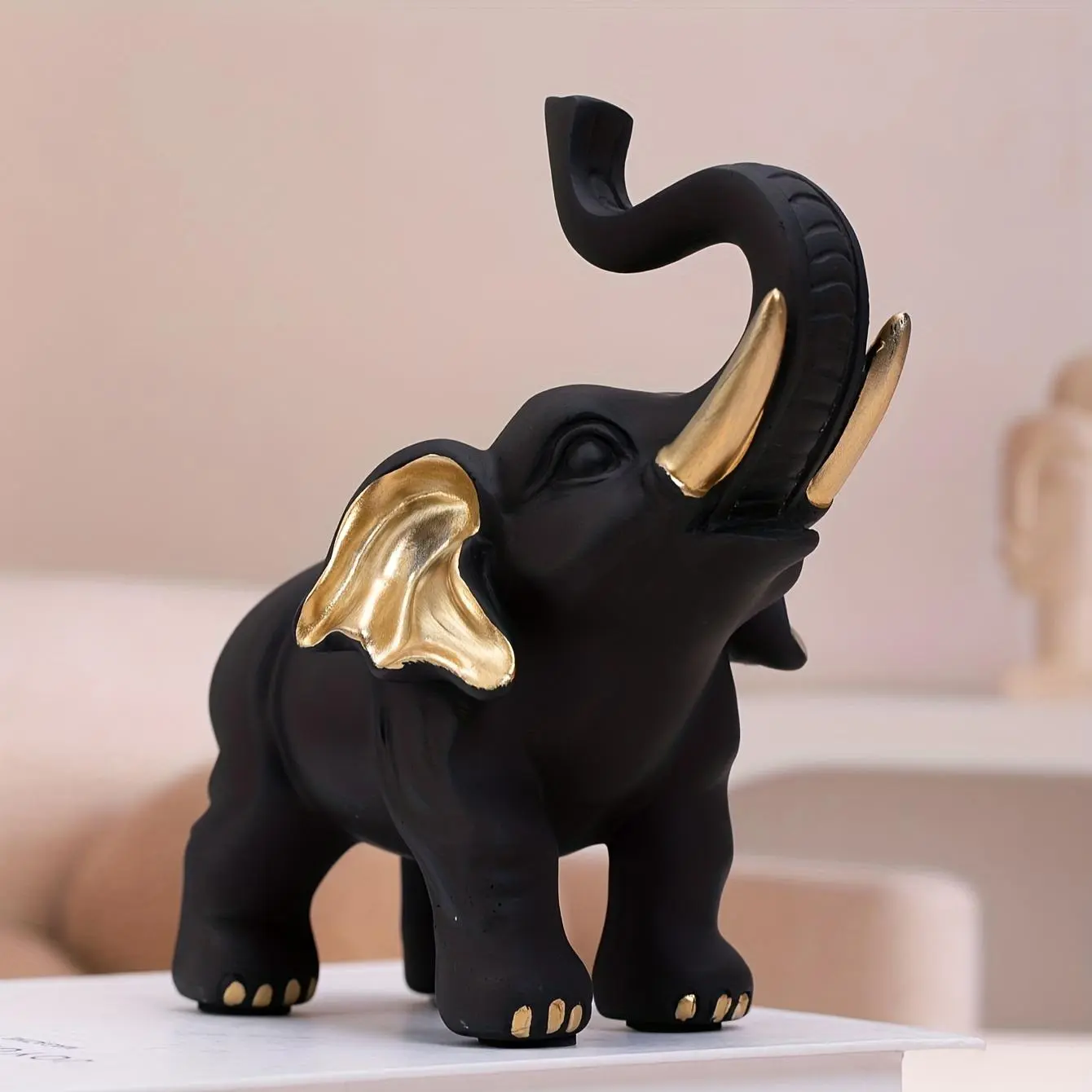 Elephant Shaped Decorative Statue, Resin Elephant Figurine, Resin Animal Sculptures, Home & Office Decor, Perfect for Bookshelf, Living Room, Or Entryway, Home Decor Ornaments, Decorative Sculptures, Decorative Piece