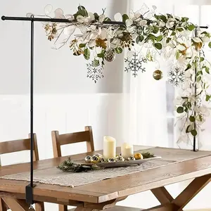 scene arrangement holiday  decor  deals BalloonsPutros Over The Table Rod Stand with Clamps Black 13"-42'' Tall 29"-98" Length Adjustable Metal Table Arch Hanging Rod Stand for Party Wedding Anniversary Christmas Decoration  banners